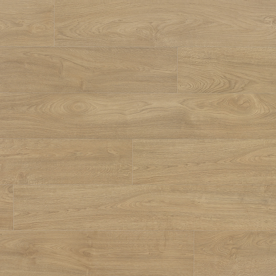 Laminado Balanced, bege, acabamento mate e réguas mais largas.