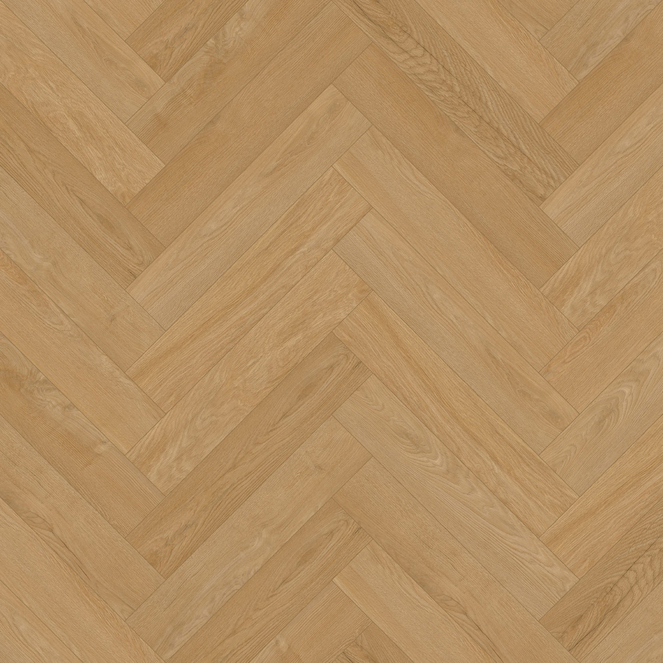 Vinílico em espinha Sand Power Oak, bege, disponível com sistema de clique ou para colar.